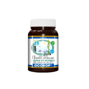 Пивные дрожжи Осокор с йодом и кальцием таблетки 0,5 г №100