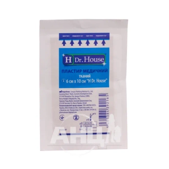 Пластырь медицинский бактерицидный Dr.House тканый 6 см х 10 см