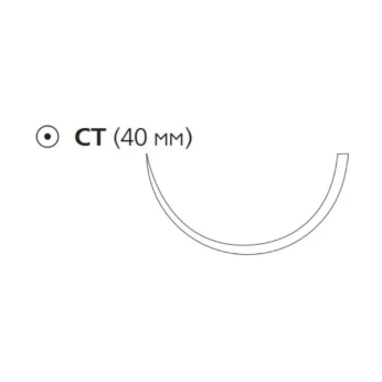 Викрил плюс с покрытием антибактериальный/полиглактин 910 1 фиолет 90 см игла 40 мм колющая 1/2