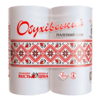 Туалетная бумага Обухов белая целлюлозная №4