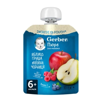 Пюре Gerber яблоко, груша, малина и черника 90 г