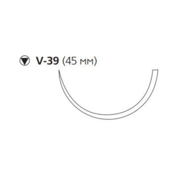 Викрил w9376 фиолетовый №0, длина 75 см, игла колюще-режущая(таперкат) усил.45 мм 1/2 окружность