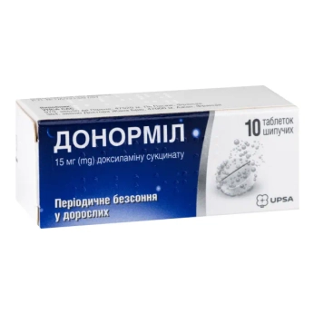 Донорміл таблетки шипучі 15 мг туба №10