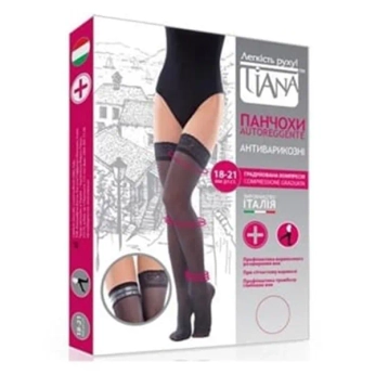 ЧУЛКИ TIANA КОМПР.18-21ММ 140 DEN ЧЕРНЫЕ  Р.6  1384