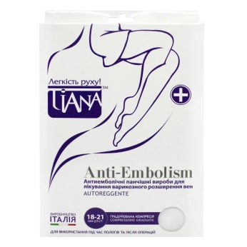 Чулки антиэмболические Tiana 18-21мм 140 den белые размер 5