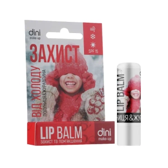 Гігієнічна помада зимова Dini полуниця і журавлина 4,5 г