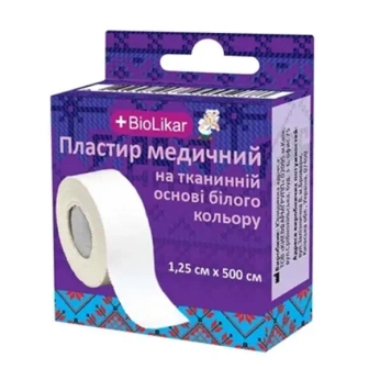 Пластир біолікар 1,25 смх500 см тканинний