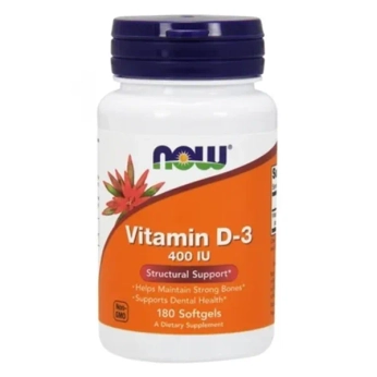 НОВ NOW ВИТАМИН Д3 400 МЕ КАПС.№180  3645