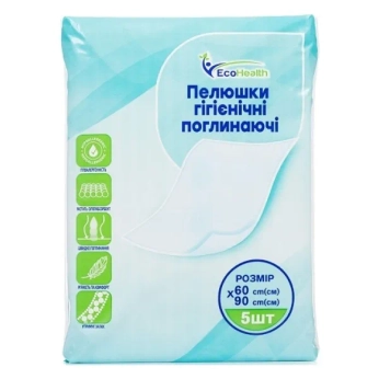 Пеленки гигиенические ECOHEALTH поглощающие 60 см х 90 см №5