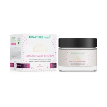 Крем для обличчя NATURE.med Anti Age Влада над часом SPF-10 55+ денний підтягуючий з ефектом глибокої корекції зморшок 50 мл