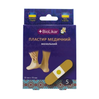 ПЛАСТЫРЬ БИОЛИКАР 20ММХ70ММ МОЗОЛ. №5 0070