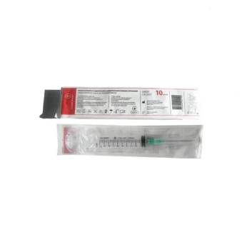 Шприц трикомпонентний 10 мл Луєр Сліп 21G x 1 1/2 0,8 мм х 38 мм №1