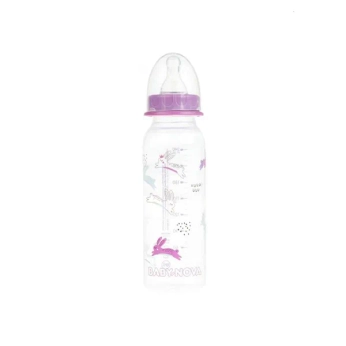 Пляшечка для годування TM babynova 47011-2 декор для дівчаток 240 мл