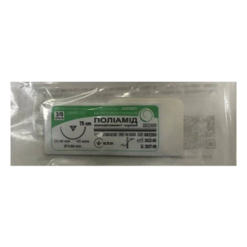 ПОЛИАМИД (РА) USP 3/0 75СМ ЧЕРН. PAB-30990