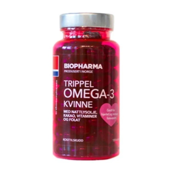 Омега-3 Biopharma Trippel Omega-3 Kvinne Тройная капсулы для женского здоровья №120