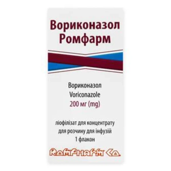 Вориконазол Ромфарм лиофилизат для концентрата для раствора для инфузий по 200 мг флакон №1