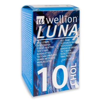 Тест-смужки для тестування рівня холестерину в крові Wellion LUNA №10