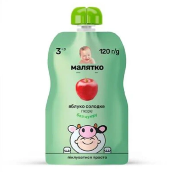 ПЮРЕ МАЛЯТКО ЯБЛОКО СЛАДКОЕ 120Г П/Э УП   3401