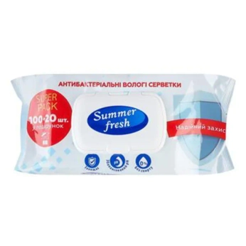 Серветки вологі дитячі Summer Fresh Mega Pack №120