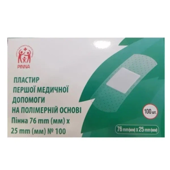 ПЛАСТЫРЬ PINNA 76ММХ25ММ ПОЛИМ.ОСН. №100