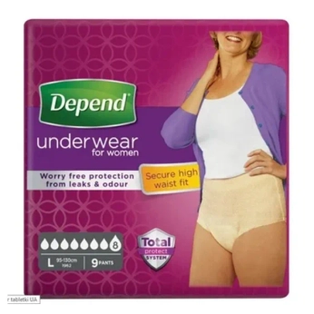 Впитывающее нижнее белье Depend для женщин L №9