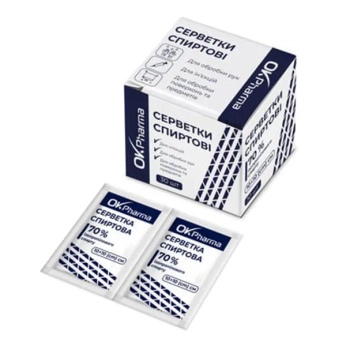 САЛФЕТКА СПИРТ. 10Х10СМ №30 OK PHARMA  0950
