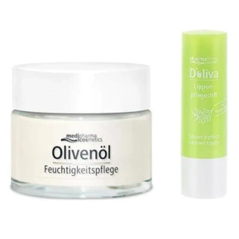 Набор Olivenol Оливенол (D'oliva) Крем для лица увлажняющий с гиалуроновой кислотой 50 мл и Стик-бальзам для губ 4,8 г