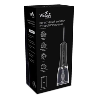 ИРРИГАТОР ПОРТАТИВНЫЙ VEGA Д/ПОЛОСТИ РТА VT-1500 В ЧЕРНЫЙ