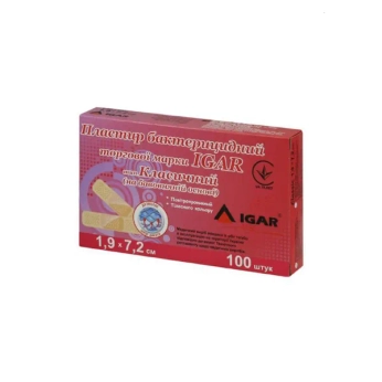 Пластырь бактерицидный Igar классический на хлопковой основе 1,9 см х 7,2 см