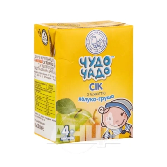 Сок Чудо-Чадо яблоко-груша с мякотью и сахаром 200 мл