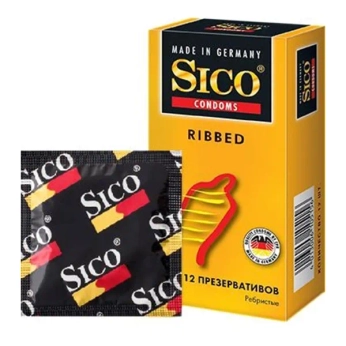 Презервативи Sico Ribbed ребристі зі змазкою №12