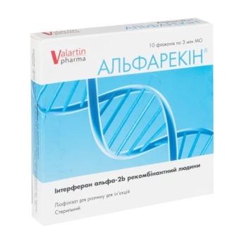 Альфарекін ліофілізований порошок для розчину для ін'єкцій 3000000 МО флакон №10