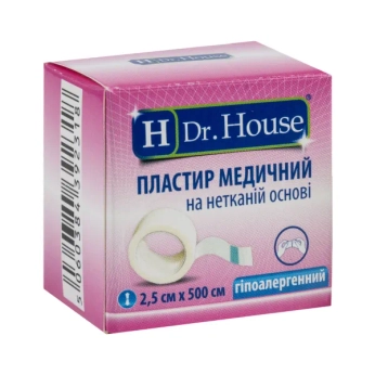 Пластырь медицинский Dr.House 2,5 см х 500 см на нетканной основе