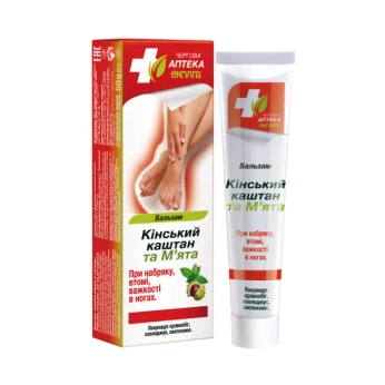 Бальзам кінський каштан та м'ята Чергова аптека Еколла 50 г