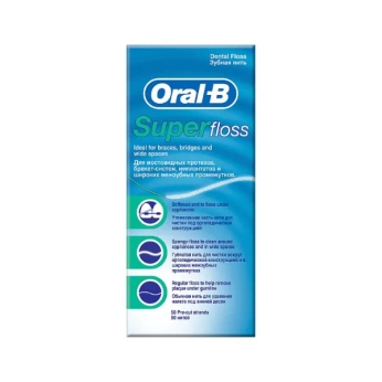 Зубная нить Oral-B Super floss регуляр 50 м