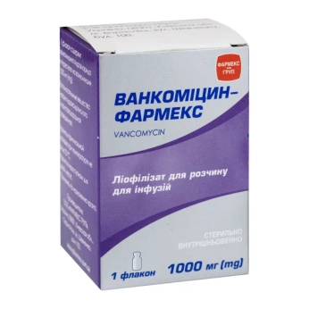 Ванкоміцин-Фармекс ліофілізований порошок для розчину для інфузій 1000 мг флакон №1