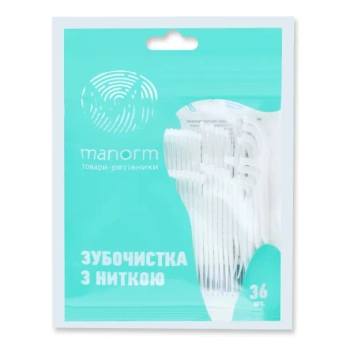 Манорм зубочистки з ниткою №36