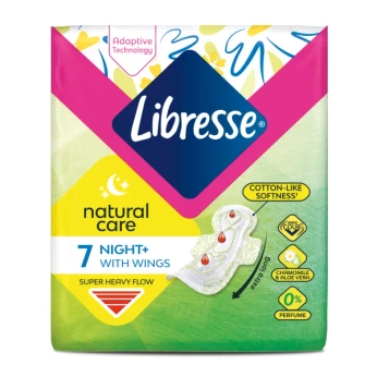 Прокладки женские гигиенические Libresse Natural Care Maxi Goodnight №7