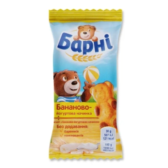 Бисквит Барни банан 30 г №1